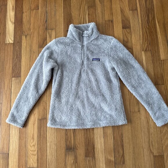 Patagonia Los Gatos Sherpa Fleece Pullover Jacket Gray Women's 1/4 Zip Size S - Picture 2 of 5